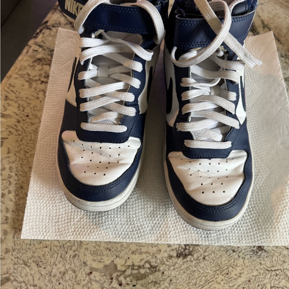 Nike Blue and White High-Top Sneakers